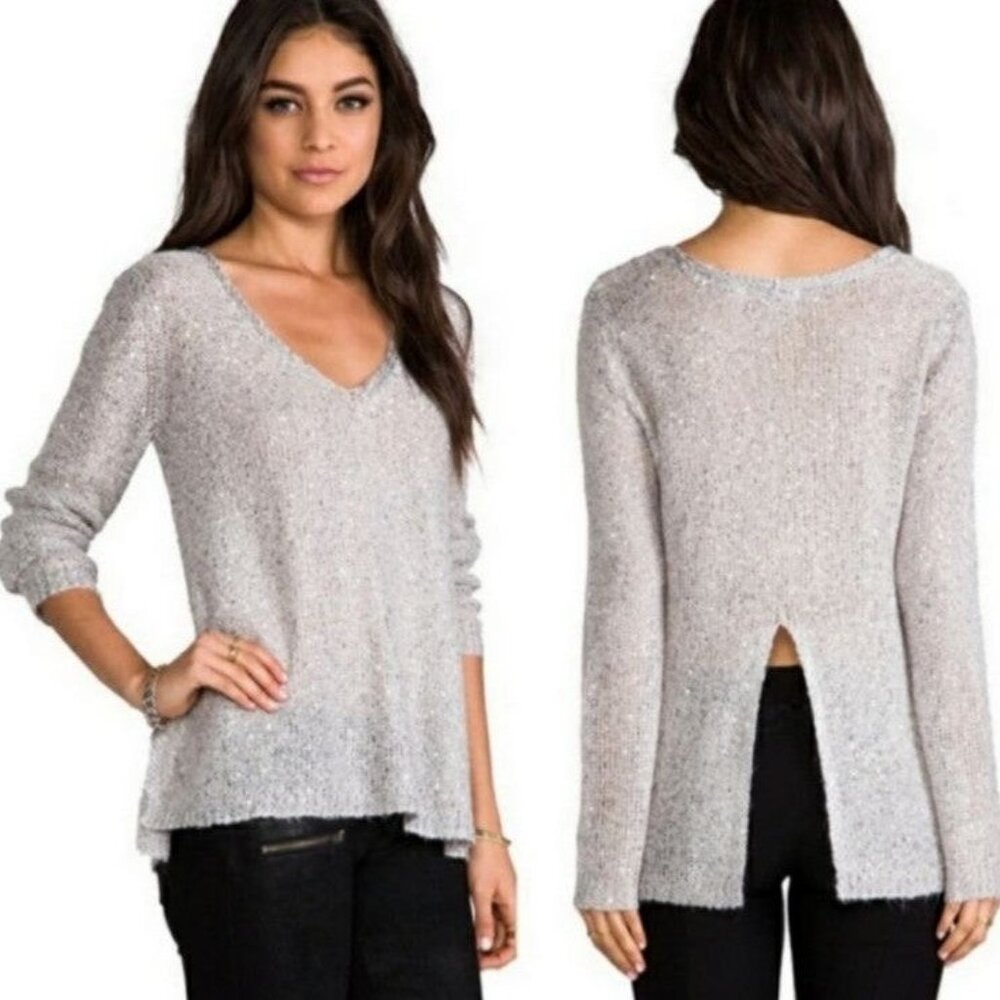 BB Dakota by Steve Madden Myla open back sweater SILVER  Size M